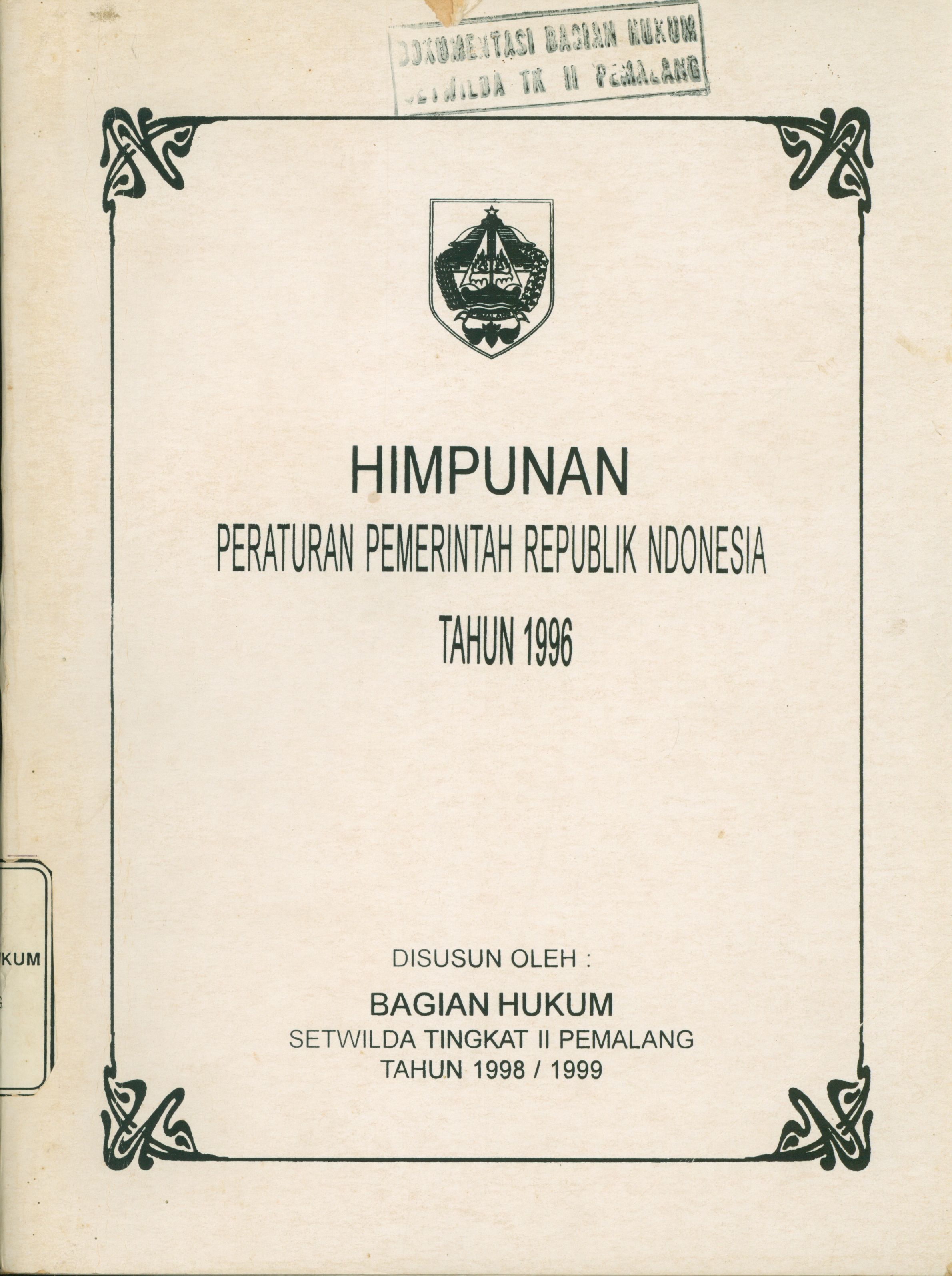 Himpunan Peraturan Pemerintah Republik Indonesia Tahun 1996
