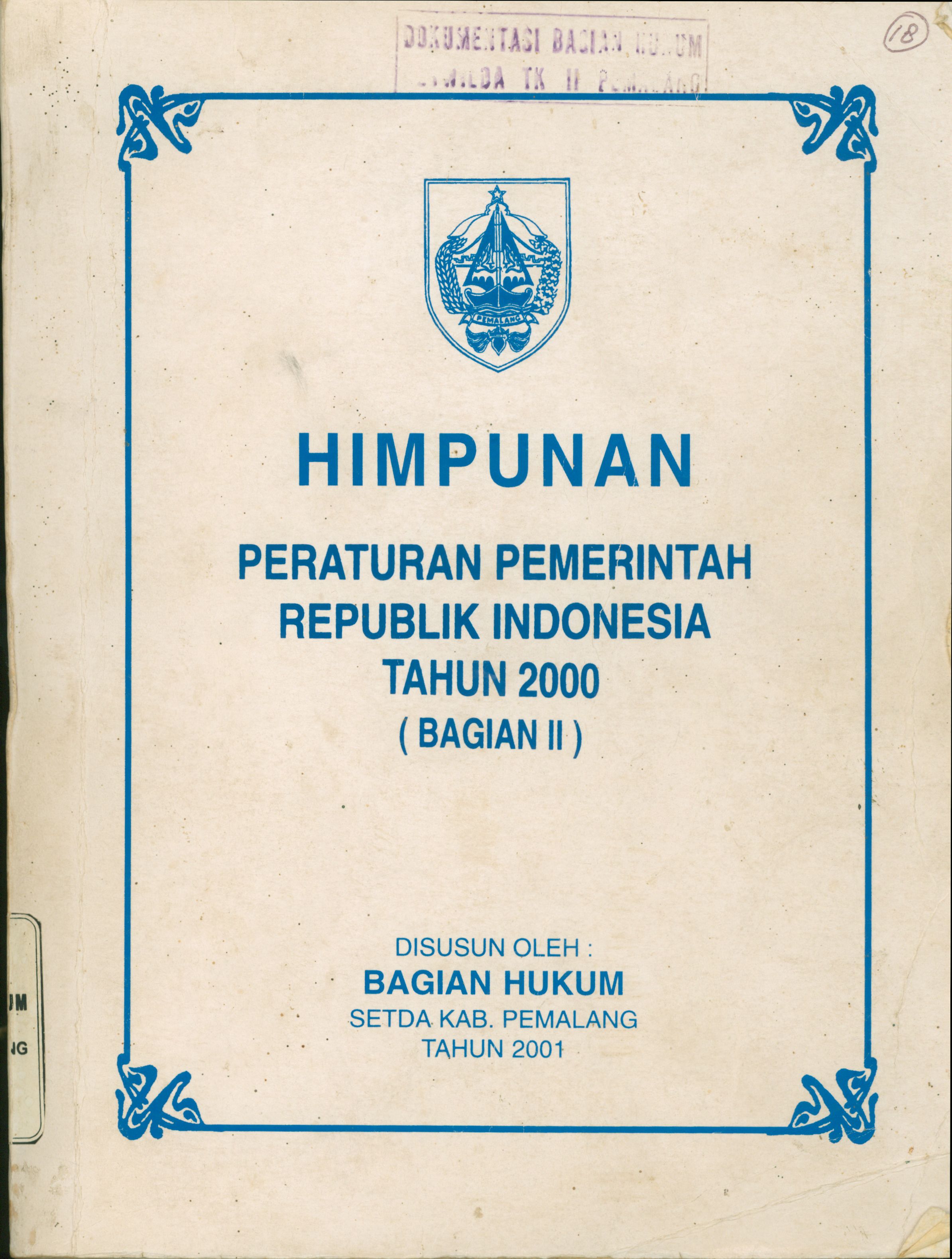 Himpunan Peraturan Pemerintah Republik Indonesia Tahun 2000 (Bagian II)