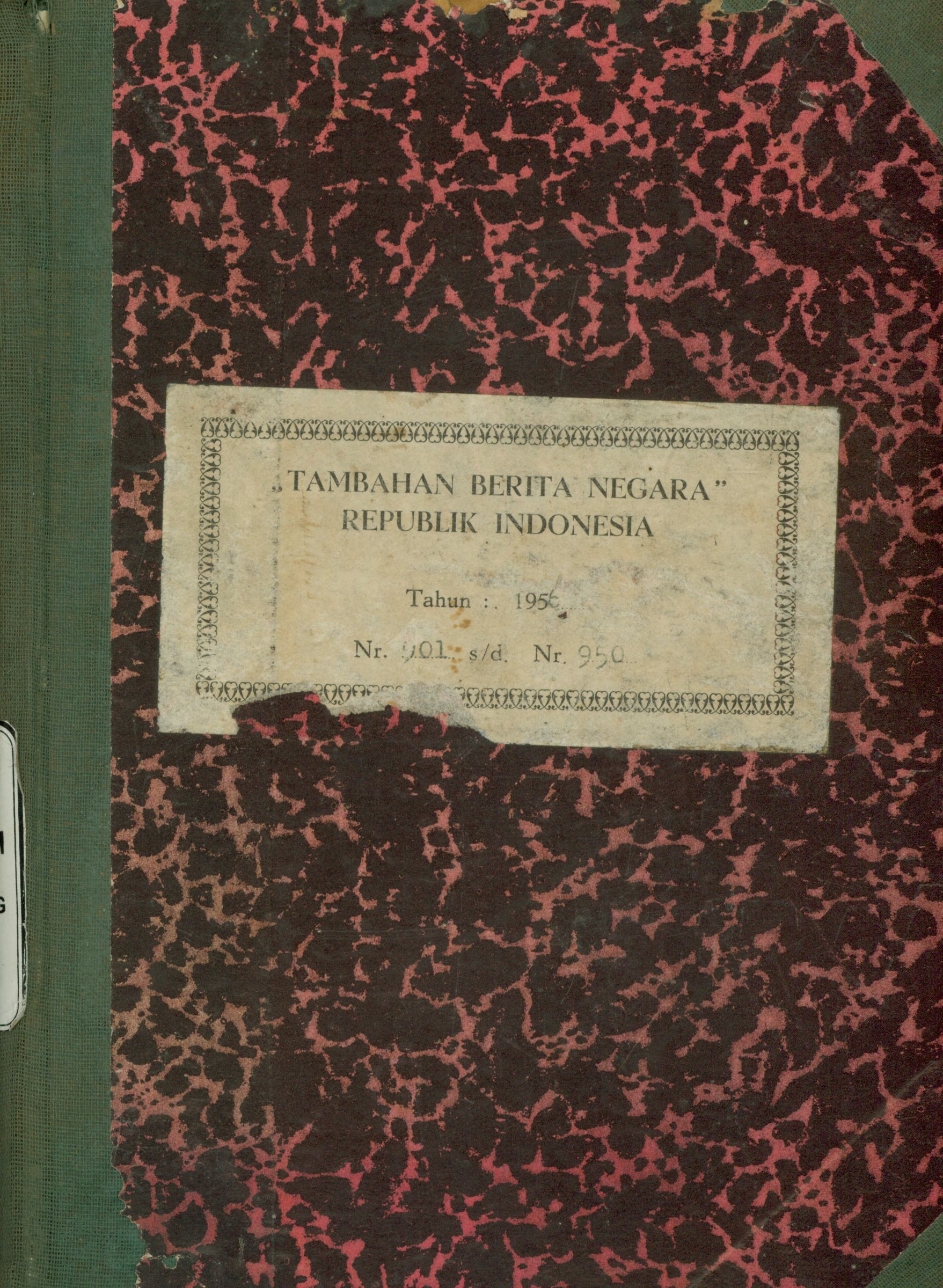 Tambahan Berita Negara Republik Indonesia Tahun : 1956 Nr. 901 s/d Nr. 950