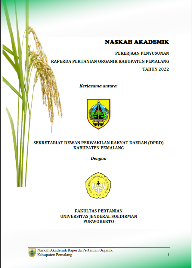 Naskah Akademik Rancangan Peraturan Daerah Kabupaten Pemalang tentang Pertanian Organik Kabupaten Pemalang 