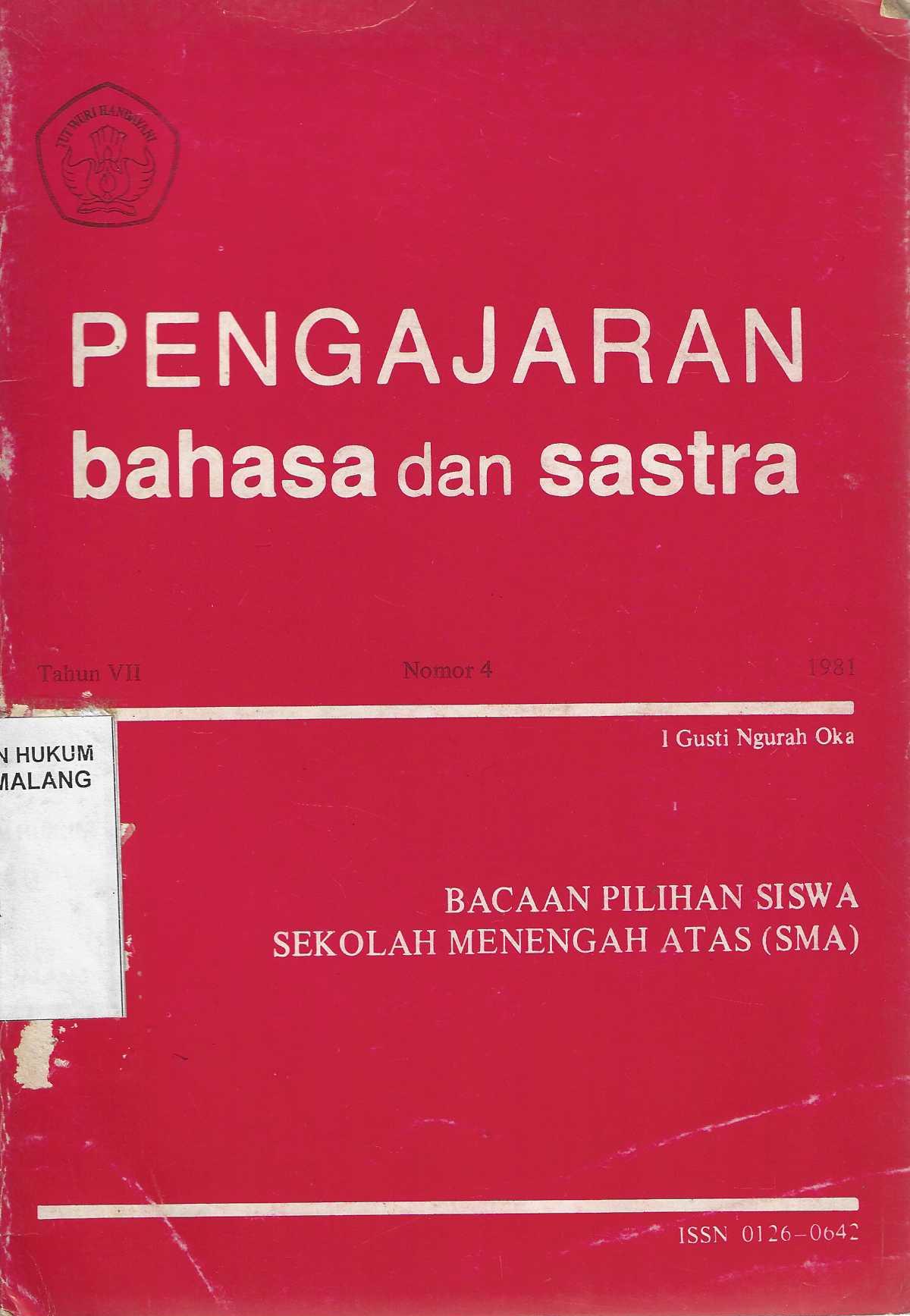  Pengajaran Bahasa dan Sastra