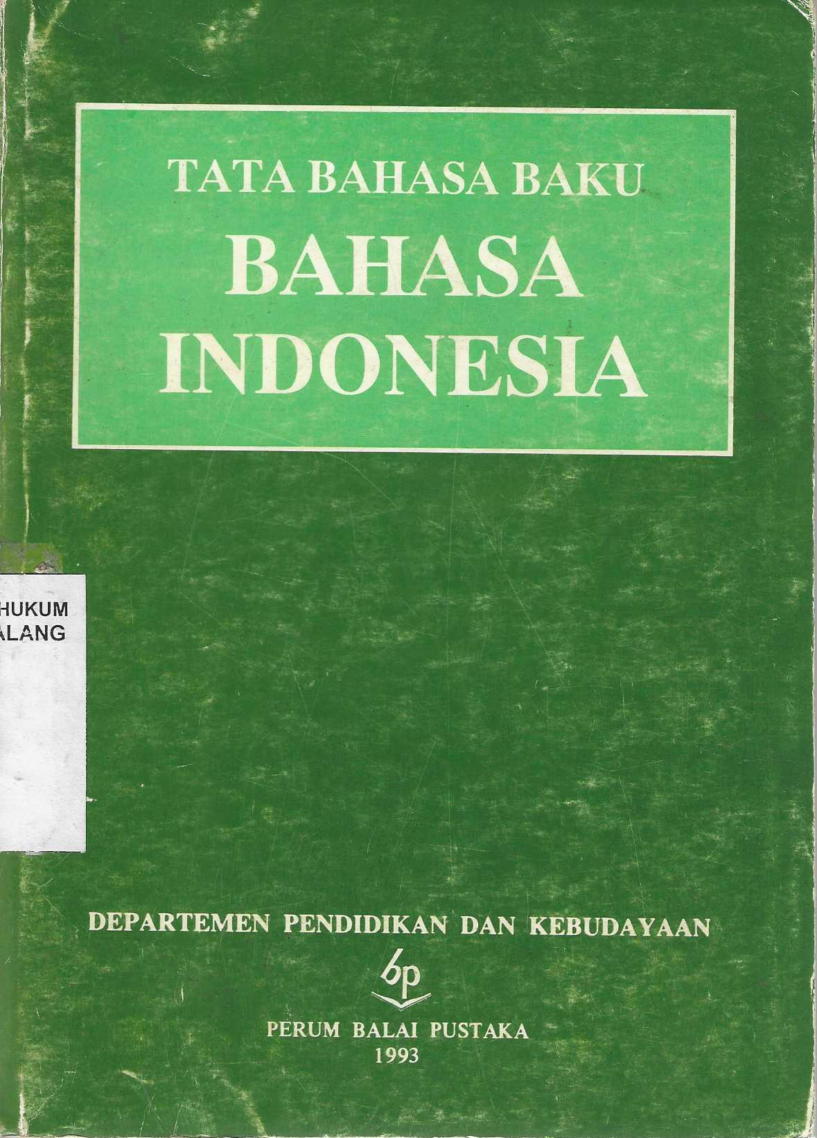 Tata Bahasa Baku Bahasa Indonesia
