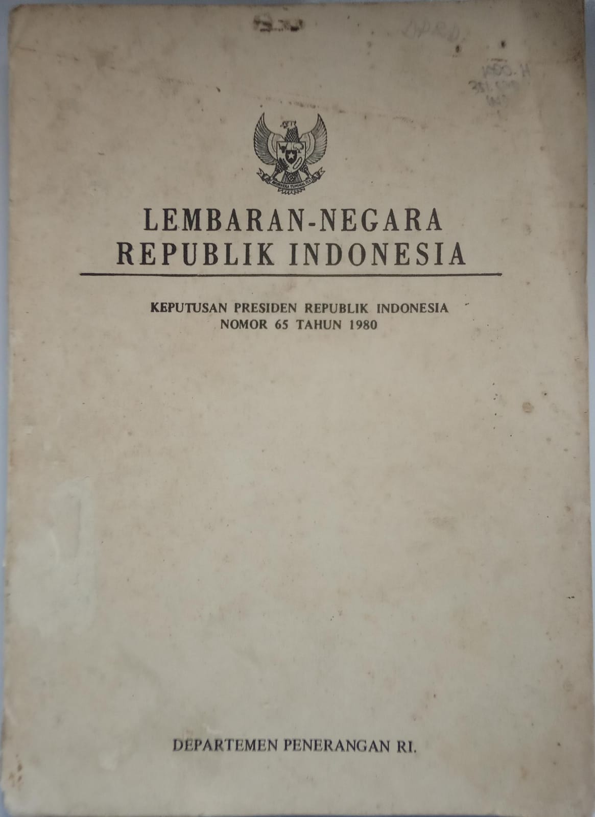 Lembaran Negara Republik Indonesia No. 65, 1980